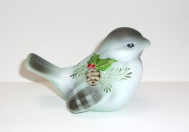 Fenton Glass Jadeite Green Plaid Pines Christmas Song Bird Ltd Ed #4/32 M Kibbe - £129.15 GBP