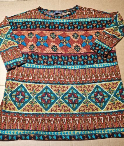 Vtg Cherish Sweater Aztec Tribal Long Sleeve Southwest Print Women’s XS/S - $18.49