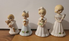Enesco &quot;Growing Up Birthday Girls&quot; lot of 5 Figurines  Age 1,2,4 &amp; 5 1981 VTG - £24.16 GBP