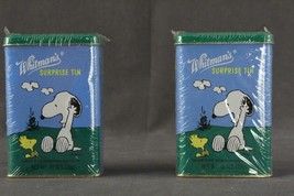 Vintage Advertising NOS Sealed Whitmans Suprise Tins Peanuts Snoopy Cartoon Toys - £14.85 GBP