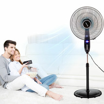 16&quot;Adjustable Oscillating Pedestal Fan Stand Floor 3 Speed Remote Control Timer - £133.67 GBP