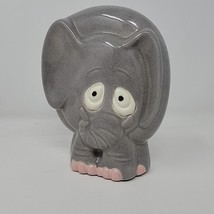 Ceramic Scared Elephant Piggy Bank Hand Painted Coin/Money Bank 6&quot; Decorative - £9.39 GBP