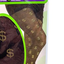 Women&#39;s Dollar Sign Tights Black Green Sexy Pantyhose Stockings Costume ... - £8.53 GBP