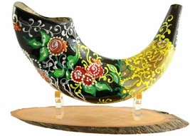Di Ariete Corno Albero Della Vita Dipinto A Mano Kudu Kosher Shofar Isra... - $219.66