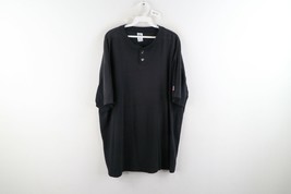 Vintage 90s Russell Athletic Mens 2XL Faded Blank Mesh Henley Shirt Black USA - £30.59 GBP