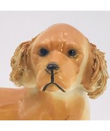 Vintage Ceramic Brown Spaghetti Dog Spaniel Laying Down 2.75&quot; Tall 4.25&quot;... - £14.76 GBP