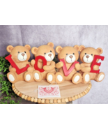 Valentines Day Bears LOVE Resin Figurine Tabletop Mantle Home Decor Set ... - $32.99