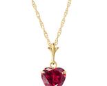 Galaxy Gold GG 14K Solid Yellow Gold Lab Grown Ruby Heart Pendant Neckla... - $400.94