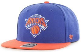 New York Knicks NBA &#39;47 No Shot Captain Flat Two Tone Hat Cap Men&#39;s Snapback - £24.12 GBP