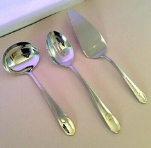 Waterford Ballet Ribbon Gold 3 PC. Serving Set Stainless Ladle-Server-Spoon New - £35.51 GBP