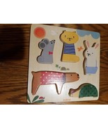 DJECO Baby Wooden Children&#39;s 5 Piece Puzzle Made in France 12+ Month Mon... - £9.00 GBP