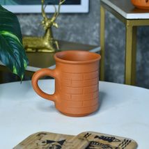 Sowpeace Handmade Pottery Clay Premium Unglazed Terracotta imprinted Drink Mugs  - £31.17 GBP