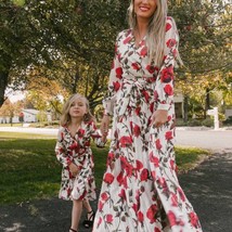 Floral Print Dress For Mother And Daughter - £23.99 GBP