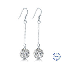 925 Sterling Silver earring CZ Cubic Zirconia clear crystal DLE93 - £12.77 GBP