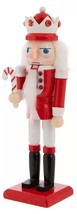 Wooden Christmas Nutcracker,7&quot;, Red &amp; White King W/SUGAR Candy Cane 305755871,HL - £15.81 GBP