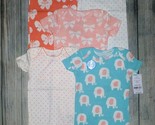 NWT Carter&#39;s Elephant Baby Girls Short Sleeve Bodysuit 5-Pack Size 12 Mo... - $10.99