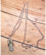 Necklace Chain Pendant Flip Flop Sandal Silver Tone 18" Appx Upcycled  - $4.00