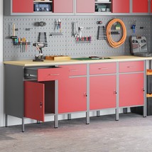 vidaXL Work Cabinet Set Set of 4 Red and Grey Steel - $34,068.33 MXN