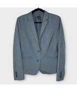 ANN TAYLOR charcoal 2 button blazer suit jacket size 8 career office work - $33.87