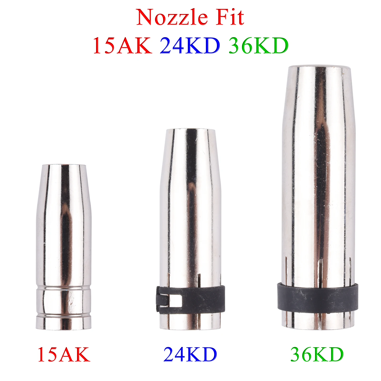 5/10Pcs 15AK/24KD/36KD Gas Nozzle Pure Copper Euro Conical Shield Cup Tips Nozzl - £54.26 GBP