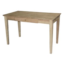 Unfinished Solid Wood Desk Laptop Computer Writing Table with Drawer - $319.49
