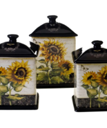 French Sunflowers Canister Set 3 Pc. 56 60 96 oz. - $216.48 CAD