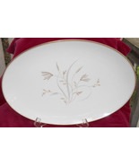 NORITAKE LAVERNE OVAL SERVING PLATTER 14 1/4&quot; 5810 GOLD RETRO CHINA WHIT... - $21.77