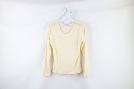 Vintage 90s Streetwear Womens Medium Blank Stretch Sheer Long Sleeve T-Shirt USA - £48.19 GBP