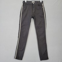 Elan Women Pants Size M Black Stretch Preppy Rhinestone Stripe Skinny Go... - $14.40