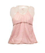 NEW EXPRESS Halter Silk Vtg XS Design Studio Pale Pink Rhinestone Babydo... - $837.13 MXN