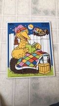 Vintage 1984 Playskool Sesame Street Big Bird Time Stories Wood Wooden Puzzle - $26.88