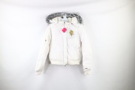 NOS Vtg Y2K Lot 29 Womens M Cropped Fit Tweety Bird Hooded Puffer Jacket White - $158.35