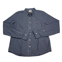 Hollister Shirt Mens Large Blue Striped Button Up Long Sleeve Casual Preppy - £14.72 GBP