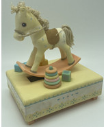 Rocking Horse Music Box Musical Decoration Plays &quot;Rock-a-Bye Baby&quot; HALLMARK - £6.43 GBP