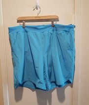LANDS END Women&#39;s 26 Pull On Swim Shorts Aqua Blue Inner Panty Pockets NWOT - £21.72 GBP