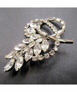 Vintage Rhinestone Swirl Silver Tone Brooch - $41.71 CAD