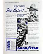GOOD YEAR SURE GRIP TIRES - 1940 Vintage Print Ad - Tire Experts - Color... - $14.76 CAD
