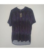 ChArmkpr Mens Shirt Button Lightweight Vertical Stripe Collarless Short ... - $14.46