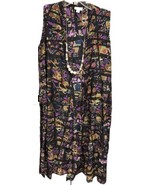 NWT LuLaRoe Medium Black Red Green Blue Purple White Floral Joy Long Sli... - $41.57