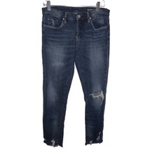 BLANKNYC Crop Girlfriend Denim Jeans Women&#39;s 27 Blue Mid Rise Frayed Dis... - £15.95 GBP