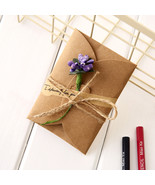Creative Kraft Greeting Card with Real Dried Flowers – Handmade Gift Ide... - $24.26