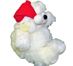 Vintage Heritage Christmas Teddy Plush 10&quot; Bear Ganz Stuffed Santa White Red Hat - £14.86 GBP