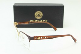 Brand New Versace Mod. 1255-B 1435 Brown Gold Eyeglasses Authentic Frame 52-18 - £110.50 GBP