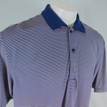 Fairway Greene Tech Men Blue White Red Striped Polo Golf Shirt Sz XL - £18.31 GBP