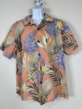 Palmwave Hawaii Men Size L Pink Floral Tropical Button Up Shirt Short Sl... - £6.09 GBP