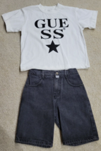 Vintage 90s B&amp;W Baby Guess 2 Piece Shirt &amp; Shorts Set Baby Size L (5Y) U... - £29.17 GBP