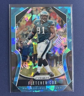 2019 Panini Prizm Fletcher Cox Blue Cracked Ice Prizm 99/99 1/1 #58 Eagles  - $9.89