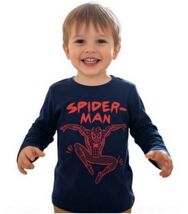 Marvel Spider-Man Boys Long Sleeve Navy Graphic T-Shirt (Size: 4) NWT - $12.86