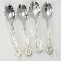 Oneida Dighton Rose Oval Soup Spoons 6-3/4&quot; Lot of 4 Burnished Stainless... - $68.59