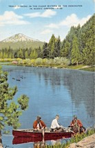 Deschutes River Oregon~Trout Fishing In Clear Waters Postcard 1952 - £4.25 GBP